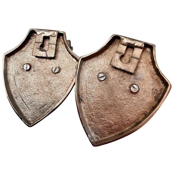 Silver tone textured metal faux antler wall plaques set of two - Picture 13 of 16